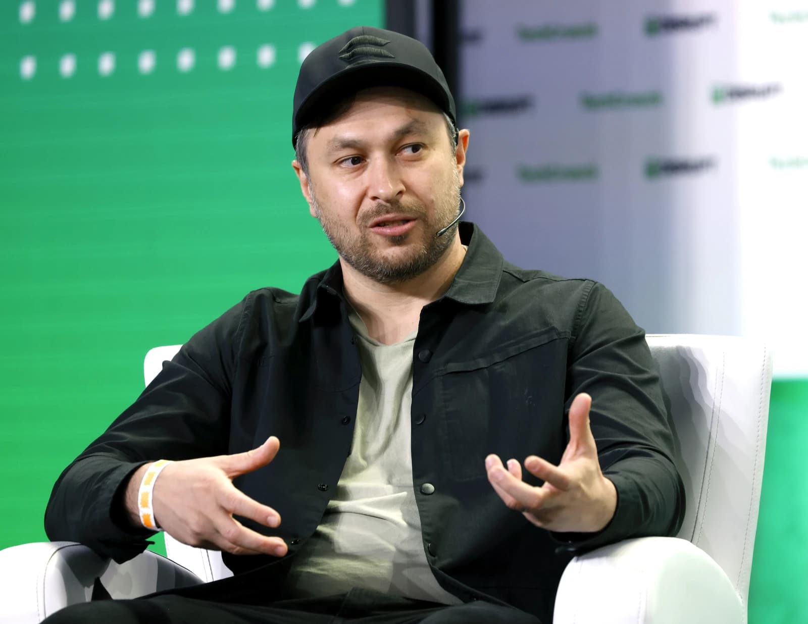 Anatoly Yakovenko, co-founder of Solana, speaking at a conference.
