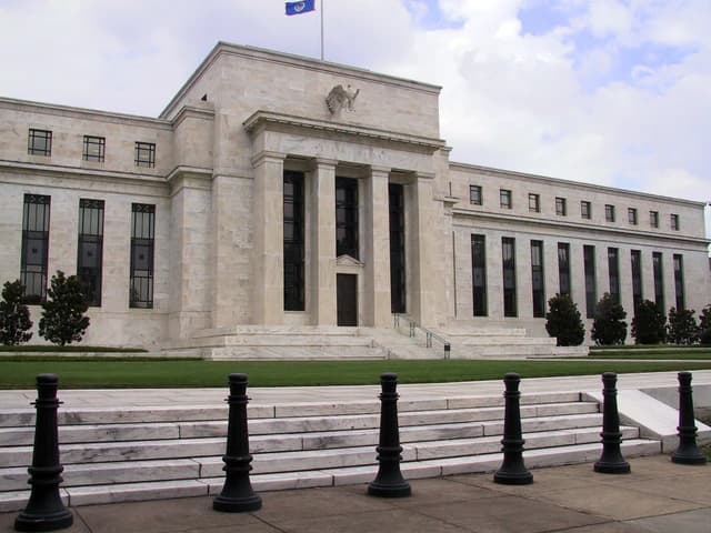 Exterior view of the Marriner S. Eccles Federal Reserve Board Building in Washington, D.C.