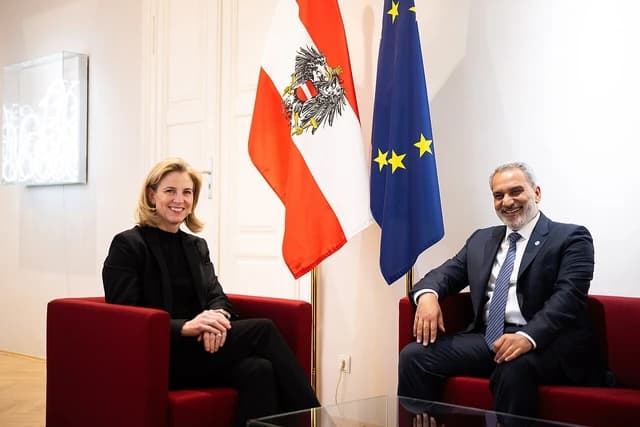 Beate Meinl-Reisinger, Austrian Foreign Minister, meeting with Haitham Al Ghais, OPEC Secretary General.