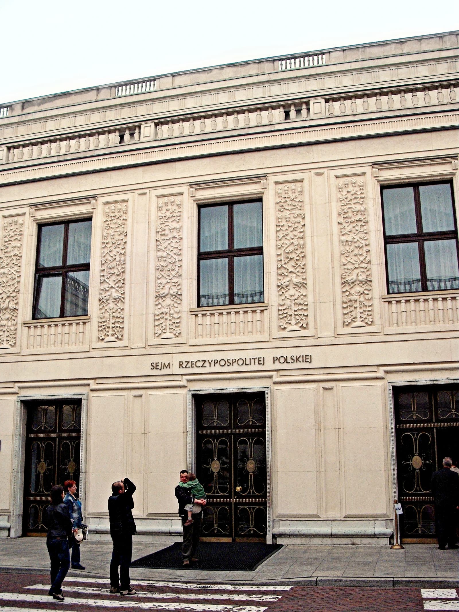 Entrance to the Sejm, the Polish Parliament building in Warsaw.