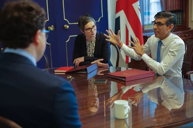 Rishi Sunak, Prime Minister of the United Kingdom, speaks with AI developers.