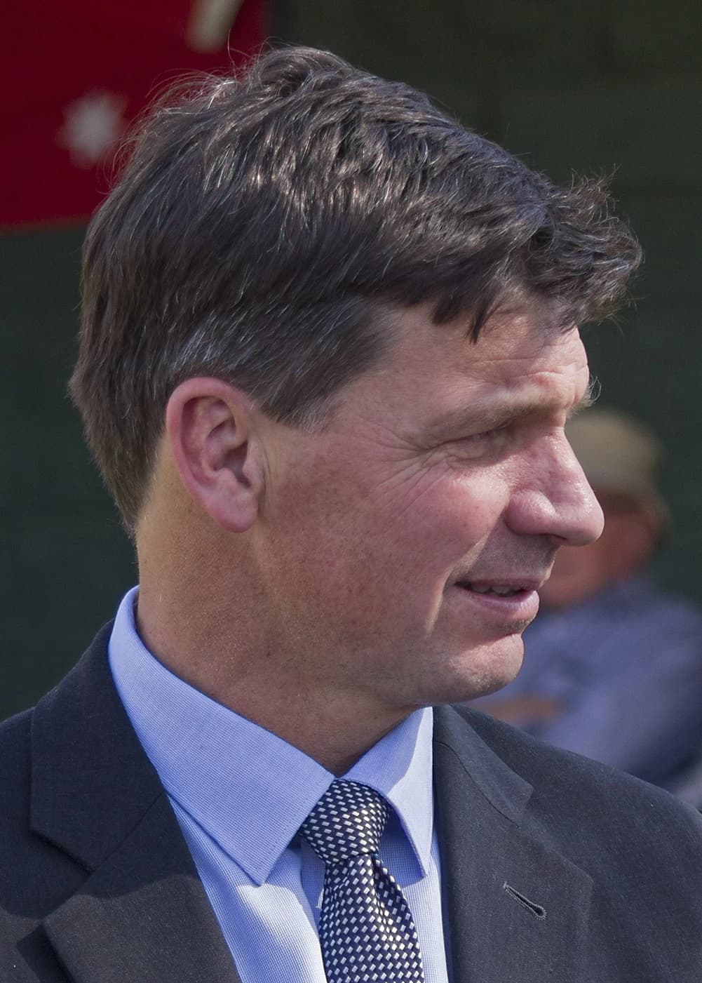 Angus Taylor, Australian politician, in a close-up outdoor portrait.