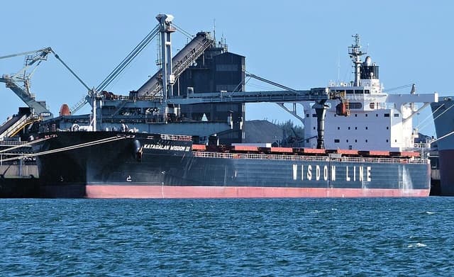 Bulk carrier Katagalan Wisdom III loading coal at Richards Bay Coal Terminal.